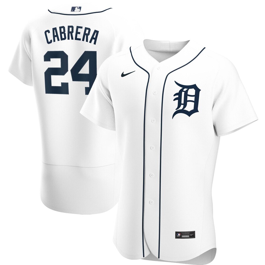 Cheap Detroit Tigers 24 Miguel Cabrera Men Nike White Home 2020 Authentic Player MLB Jersey